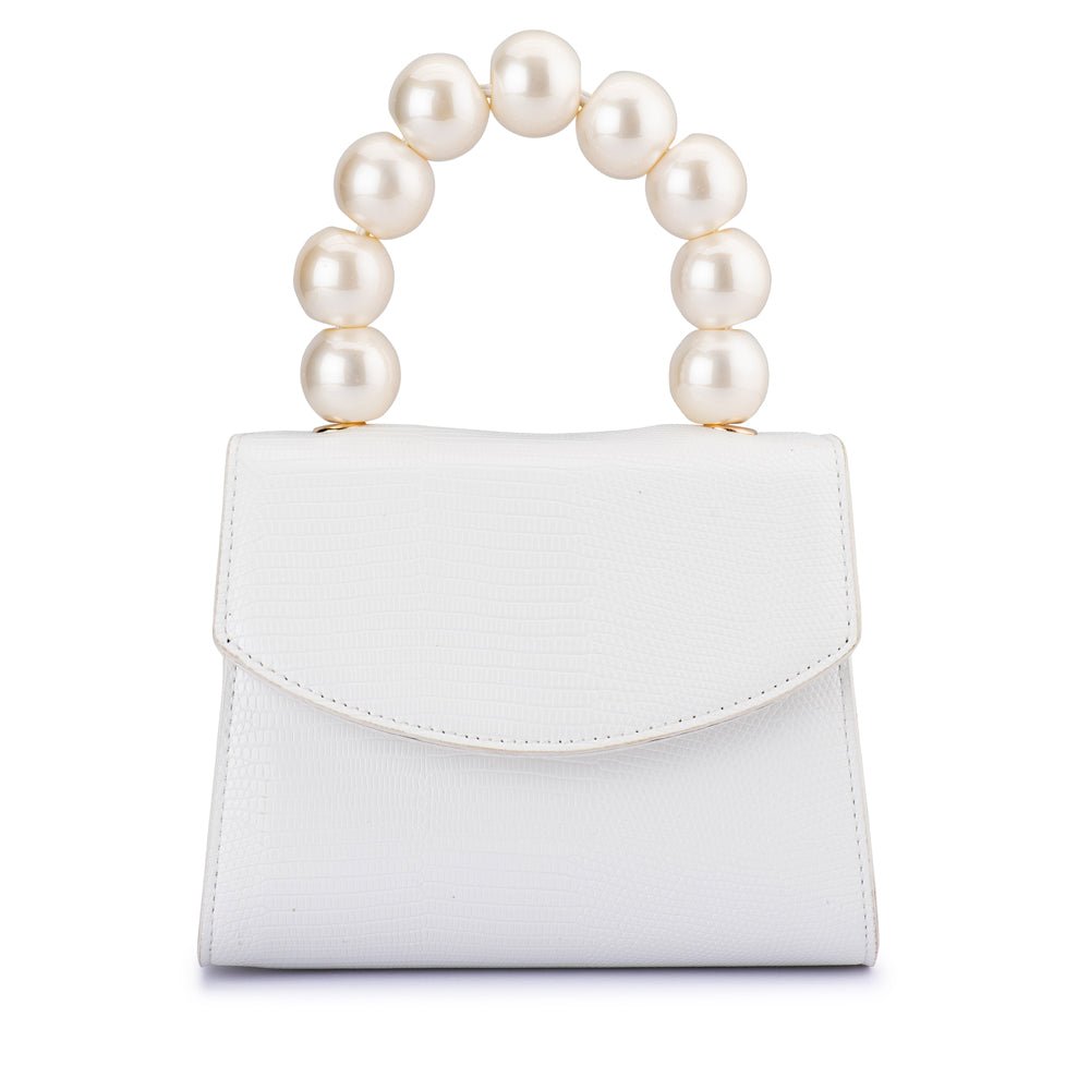 Olga Berg PETA Pearl Handle Bag (White)