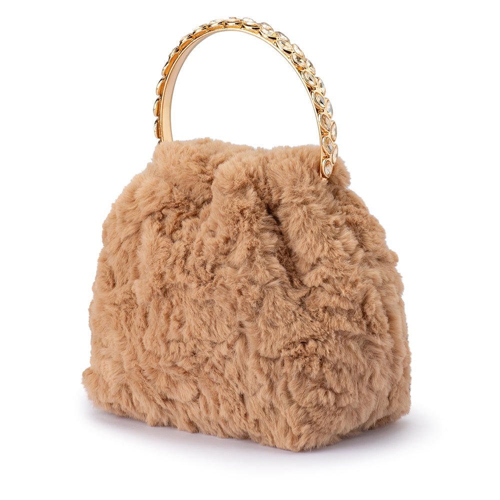 Olga Berg PHILLIPA Fur Top Handle (Natural)
