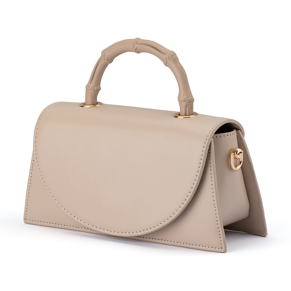 Olga Berg PHOEBE Bamboo Handle Bag (Mink)