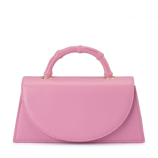 Olga Berg PHOEBE Bamboo Handle Bag (Pink)