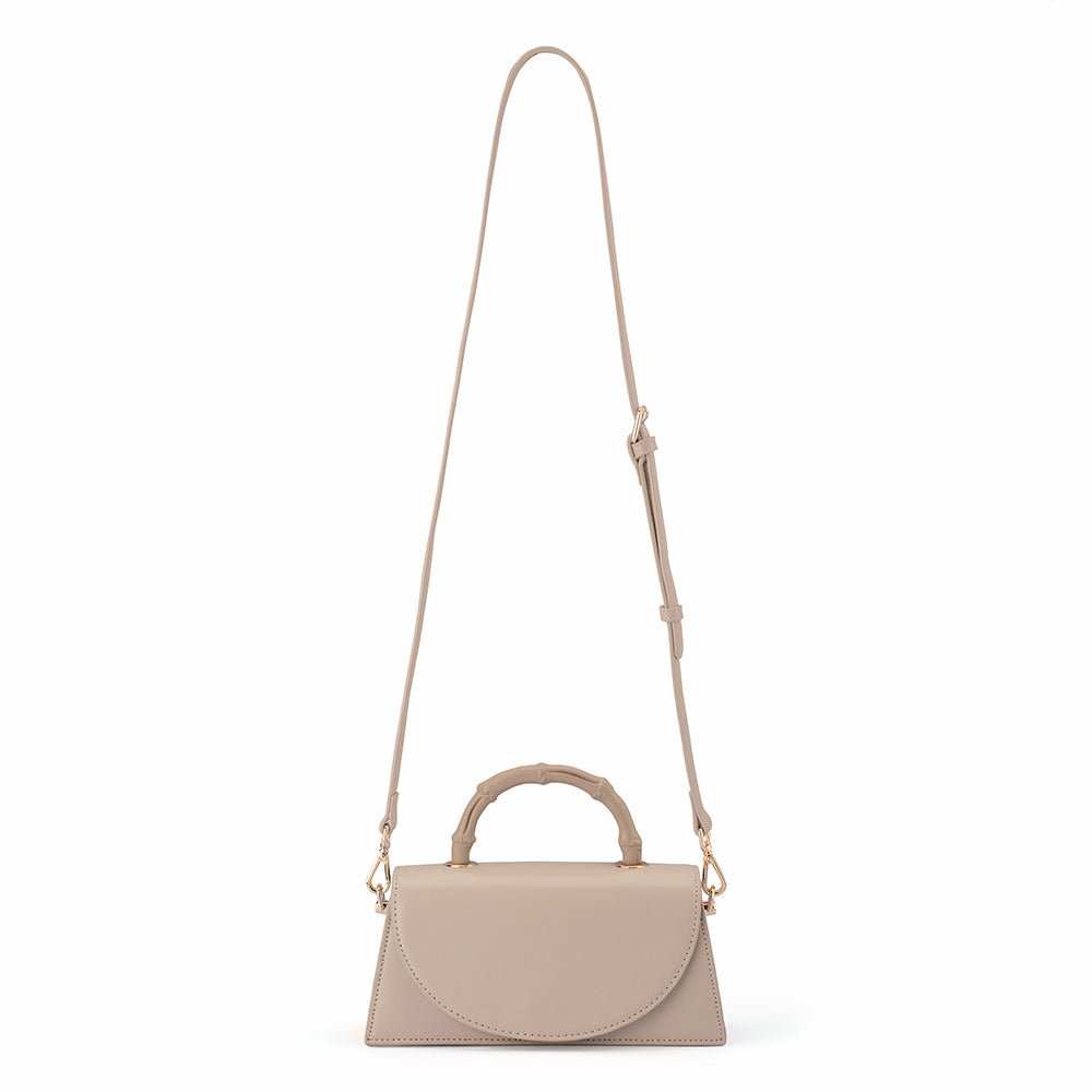 Olga Berg PHOEBE Bamboo Handle Bag (Mink)