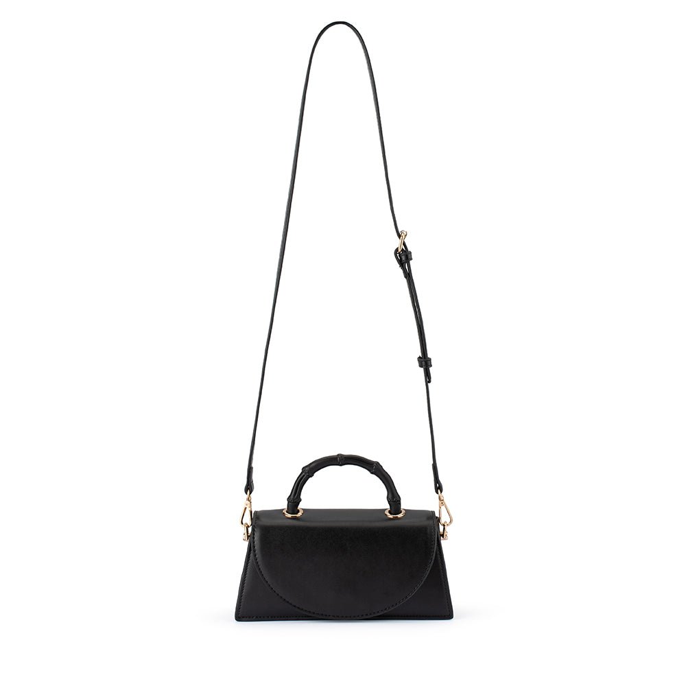 Olga Berg PHOEBE Bamboo Handle Bag (Black)