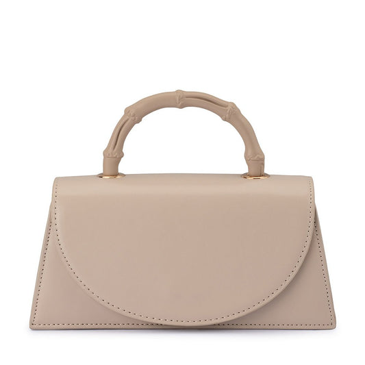 Olga Berg PHOEBE Bamboo Handle Bag (Mink)