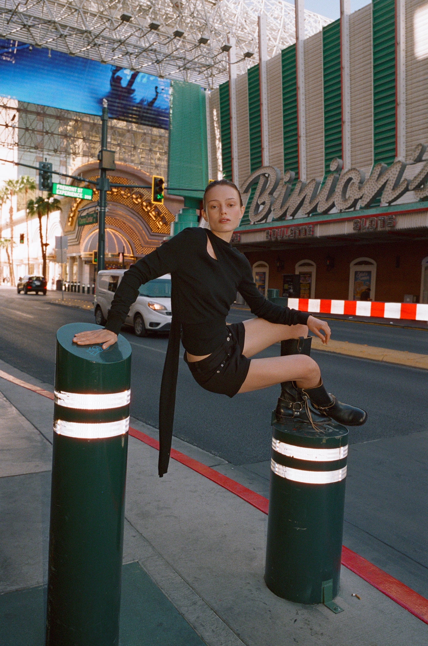 Image of a model wearing Tops. Product name - Phoebe Top in Black colour by brand - With Jéan