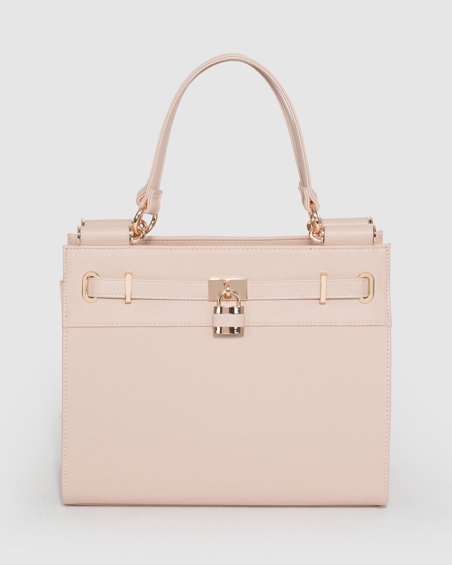 Colette by Colette Hayman Stephanie Square Lock Tote Bag (Pink)