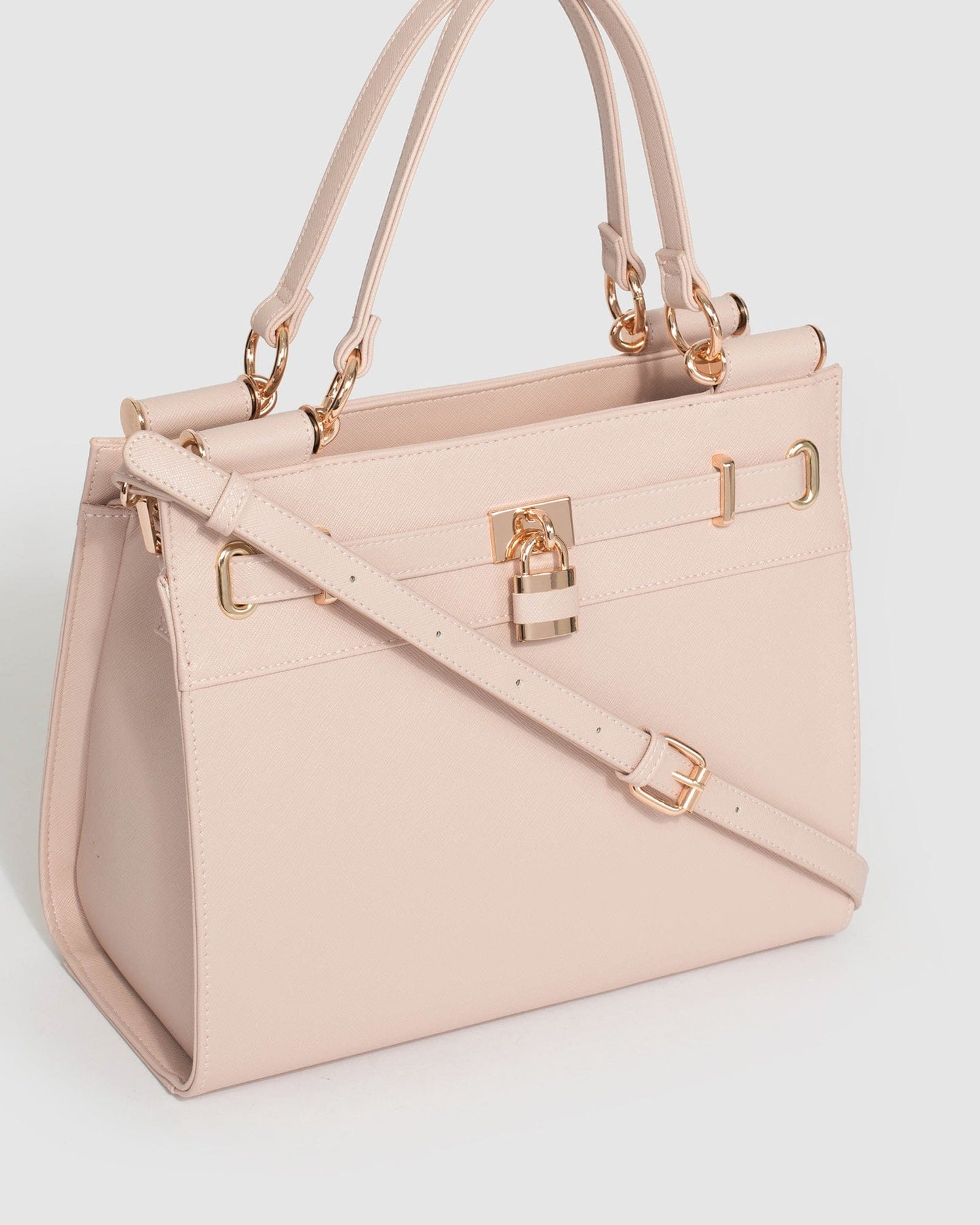 Colette by Colette Hayman Stephanie Square Lock Tote Bag (Pink)