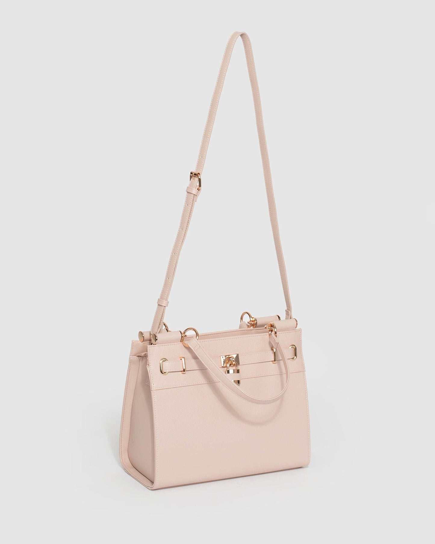 Colette by Colette Hayman Stephanie Square Lock Tote Bag (Pink)