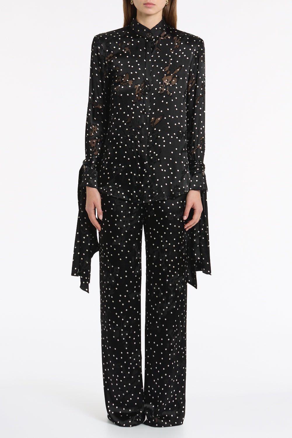 Carla Zampatti Pinspot Silk Burnout Lounge Pant (Black)