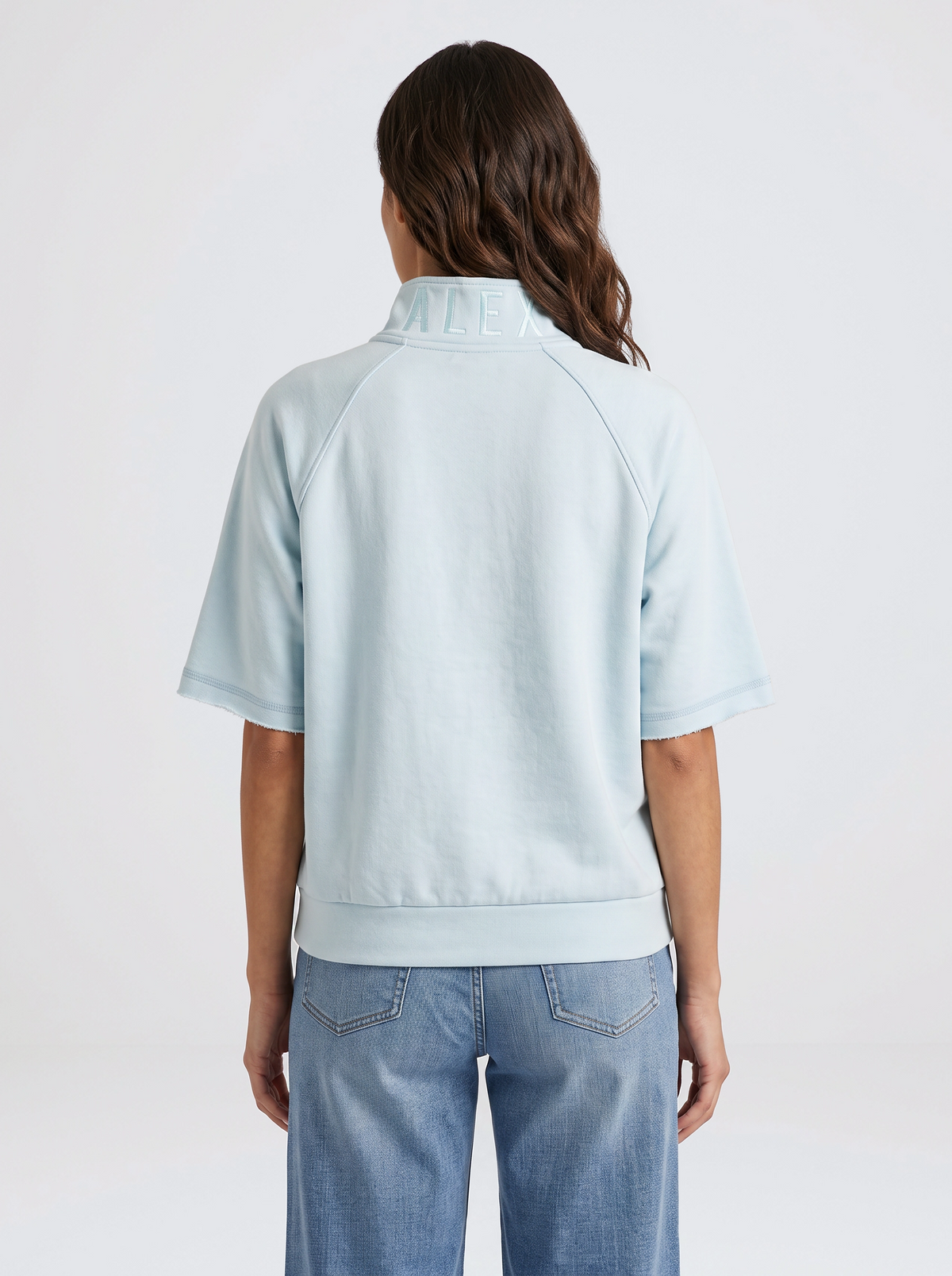Foxwood Piped Crew Solid (Cool Blue)