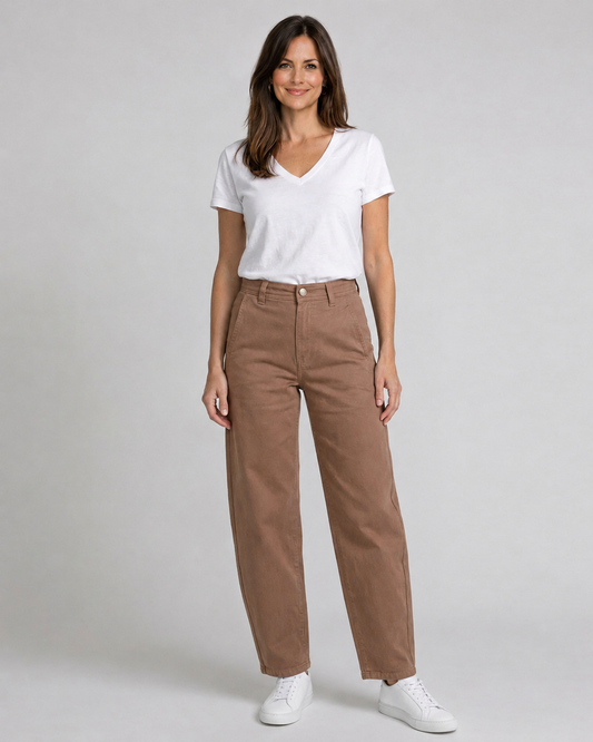 132 Fashion Piper Barrel Jeans (Warm Tan)