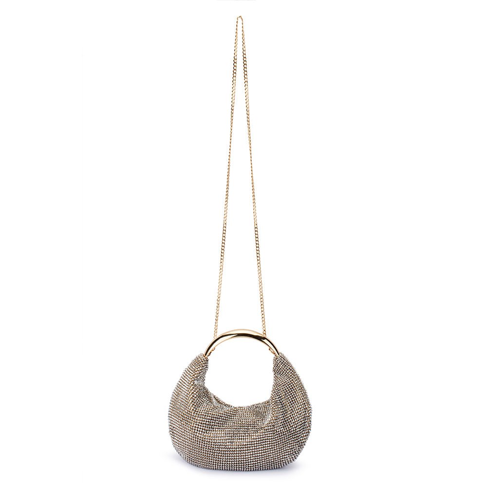 Olga Berg PIXIE Crystal Mesh Bag (Champagne)