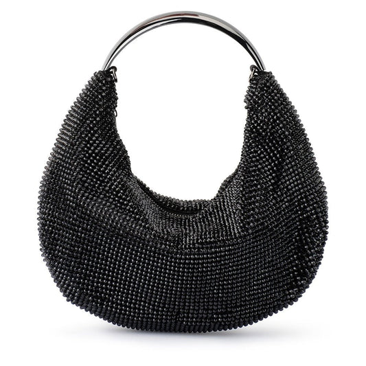 Olga Berg PIXIE Crystal Mesh Bag (Black)