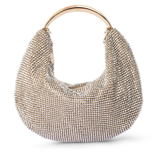 Olga Berg PIXIE Crystal Mesh Bag (Champagne)