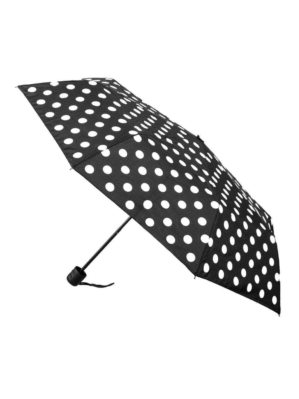 Image of Rain Umbrellas. Product name - Polkadot Umberalla Black/White in Polka colour by brand - Clifton Au