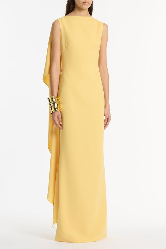 Carla Zampatti Pollen Crepe Cowl Back Gown (Yellow)