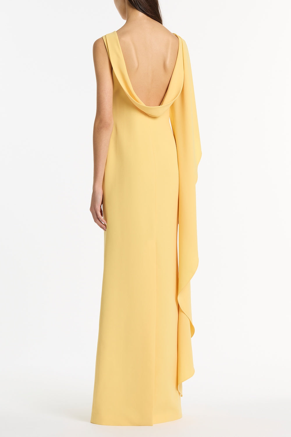 Carla Zampatti Pollen Crepe Cowl Back Gown (Yellow)