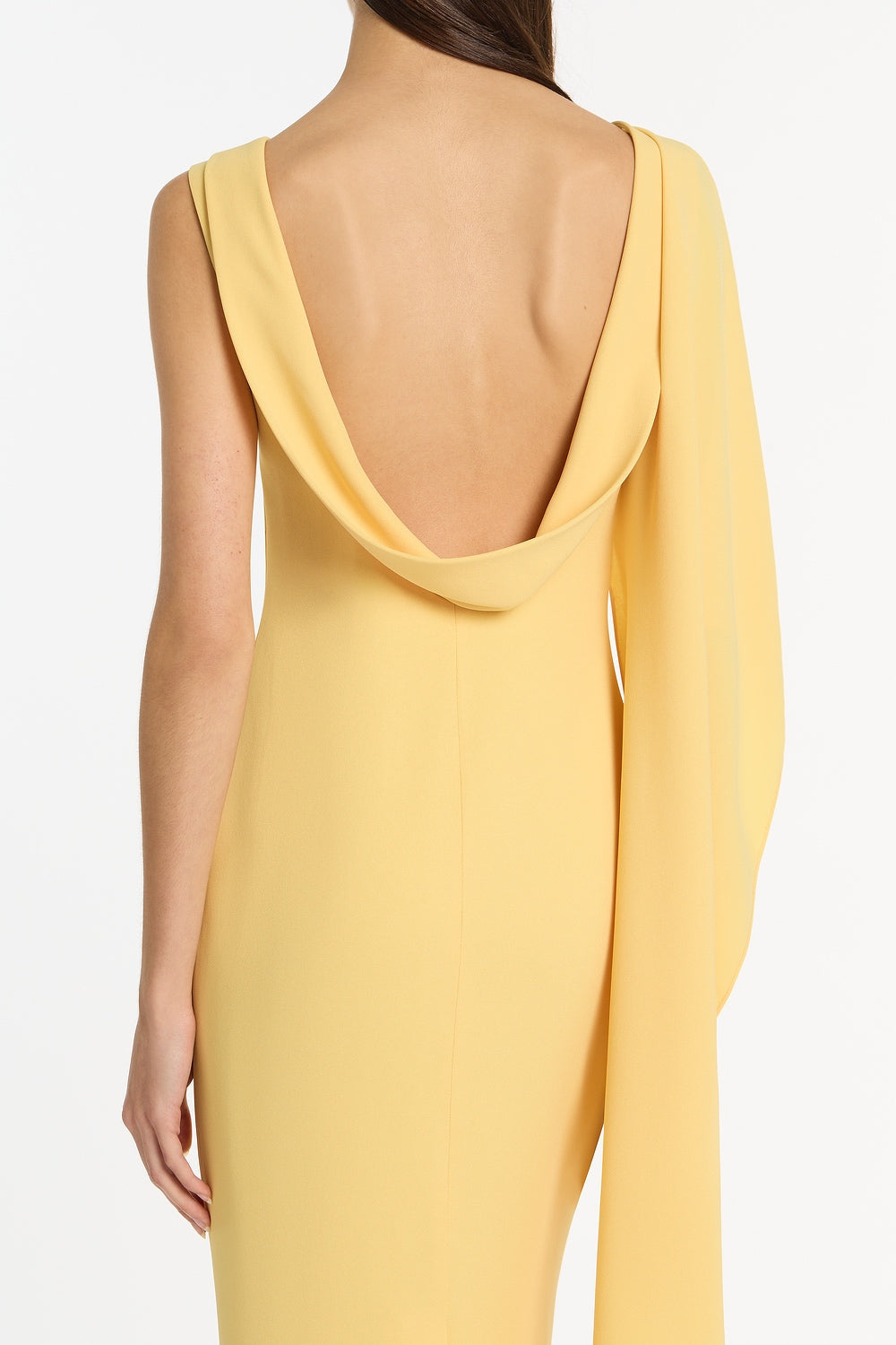 Carla Zampatti Pollen Crepe Cowl Back Gown (Yellow)