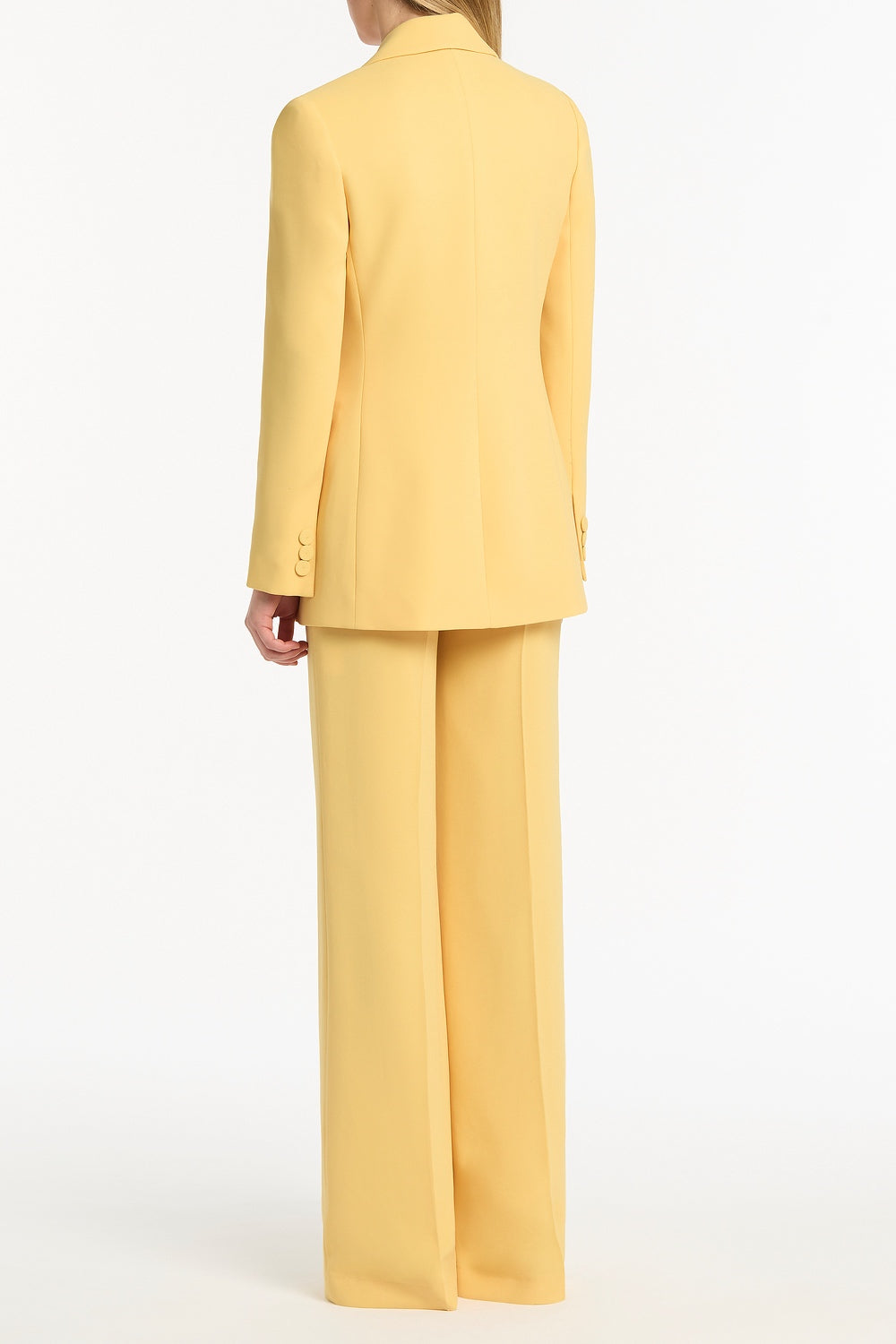 Carla Zampatti Pollen Crepe Double Breasted Relaxed Blazer (Yellow)