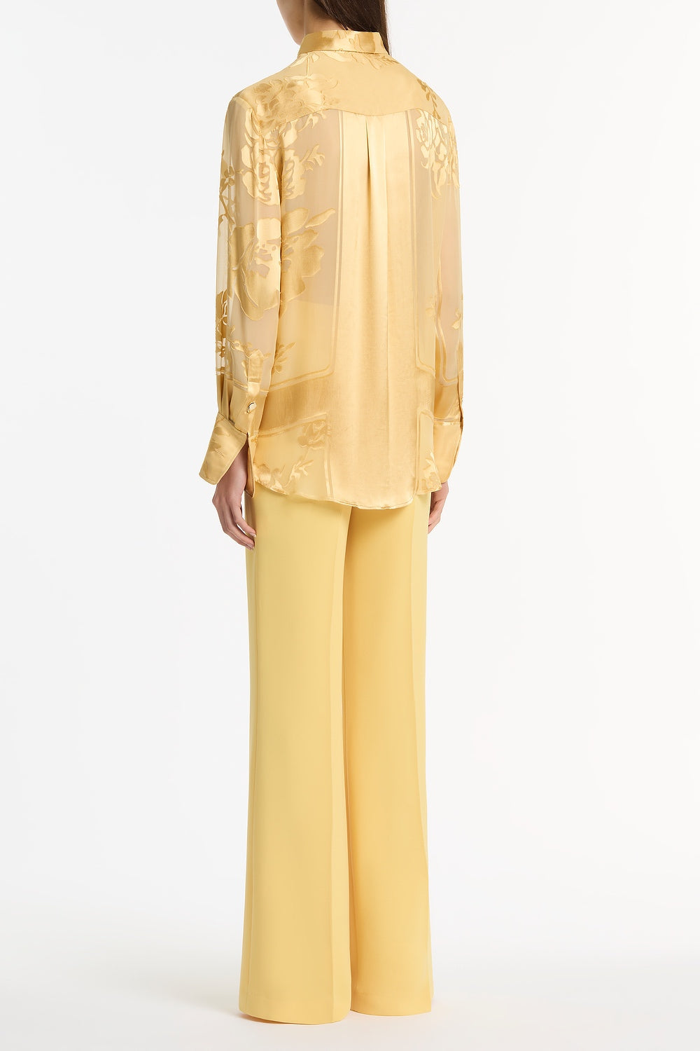 Carla Zampatti Pollen Devore Relaxed Shirt (Yellow)