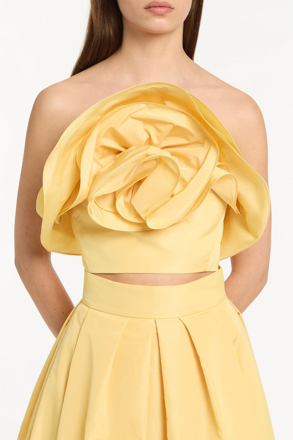 Carla Zampatti Pollen Taffeta Flower Top (Yellow)