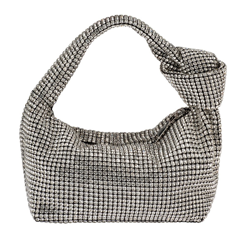 Olga Berg POLLY Crystal Shoulder Bag (Silver)