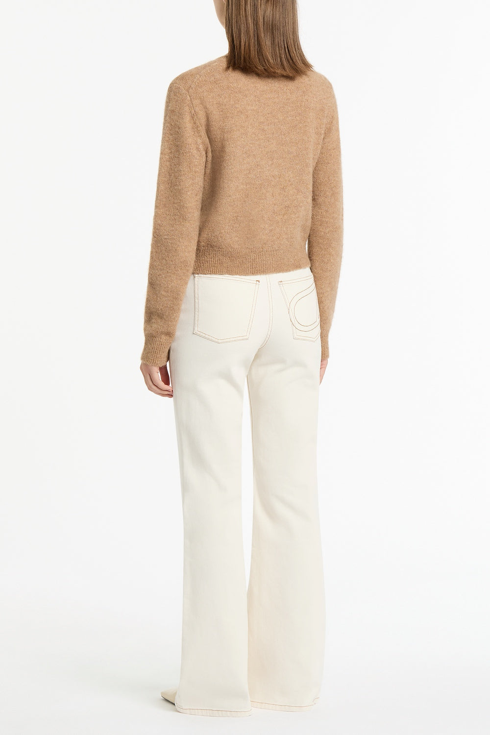 Carla Zampatti Praline Brushed Knit Cardigan (Brown)