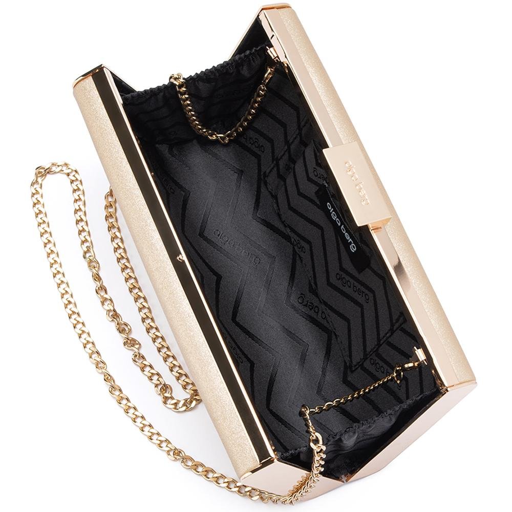 Olga Berg PRECIOUS Metallic Slimline Clutch (Champagne)