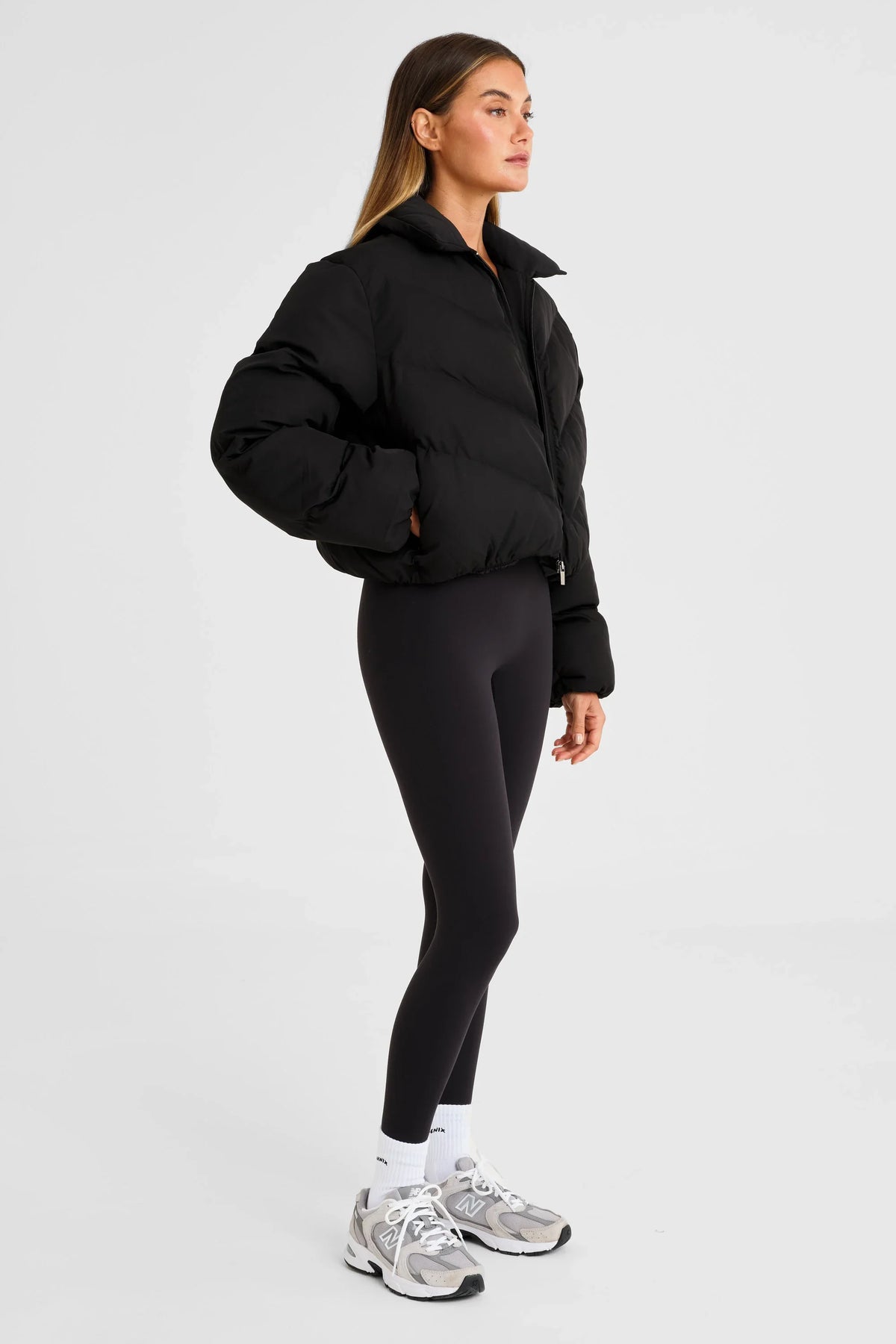 ALLFENIX Cropped Puffer Jacket (Black)