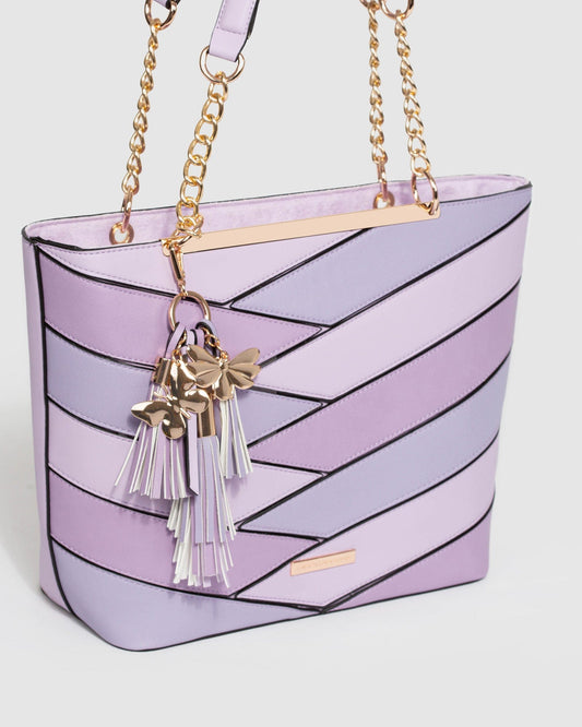 GROUP48 Makayla Panelled Tote Bag (Purple)