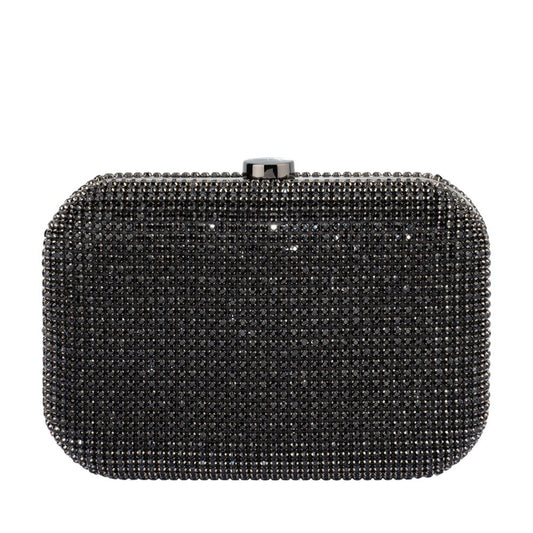 Olga Berg RAE Crystal Clutch (Black)
