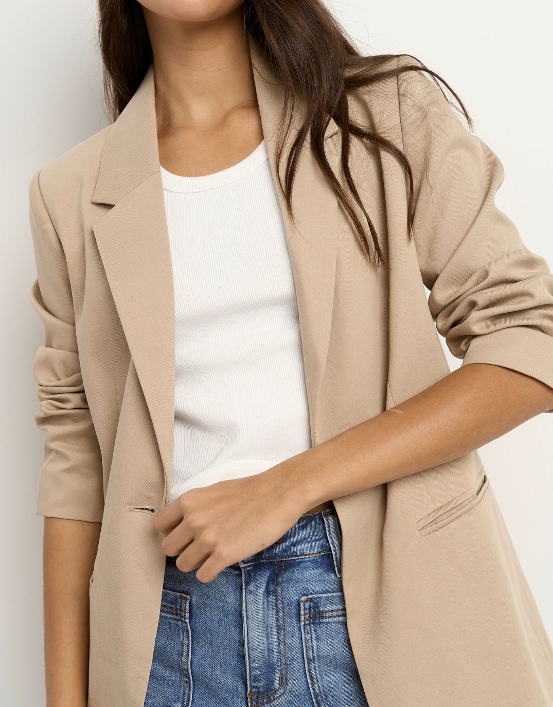 Atlantic Lyocell Cotton Classic Blazer - (Taupe)