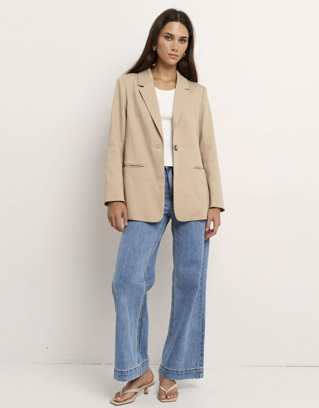 Atlantic Lyocell Cotton Classic Blazer - (Taupe)