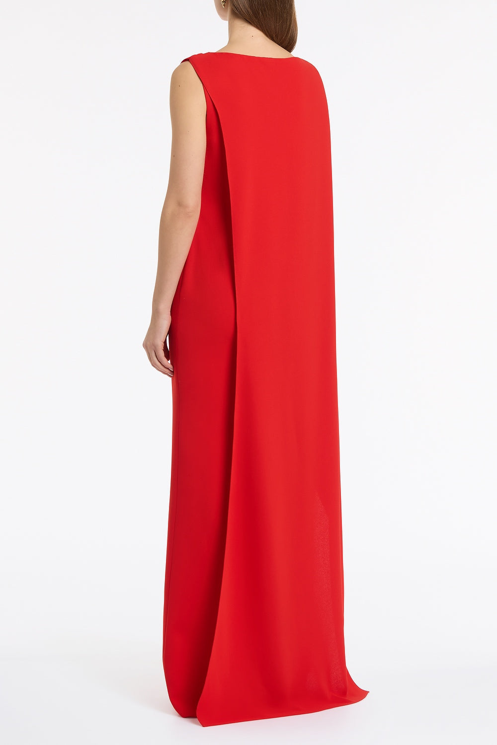 Carla Zampatti Crepe Asymmetrical Drape Gown (Red)