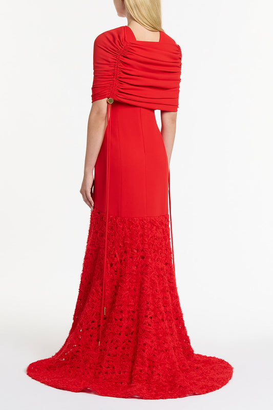 Carla Zampatti Crepe Coulisse Shrug (Red)