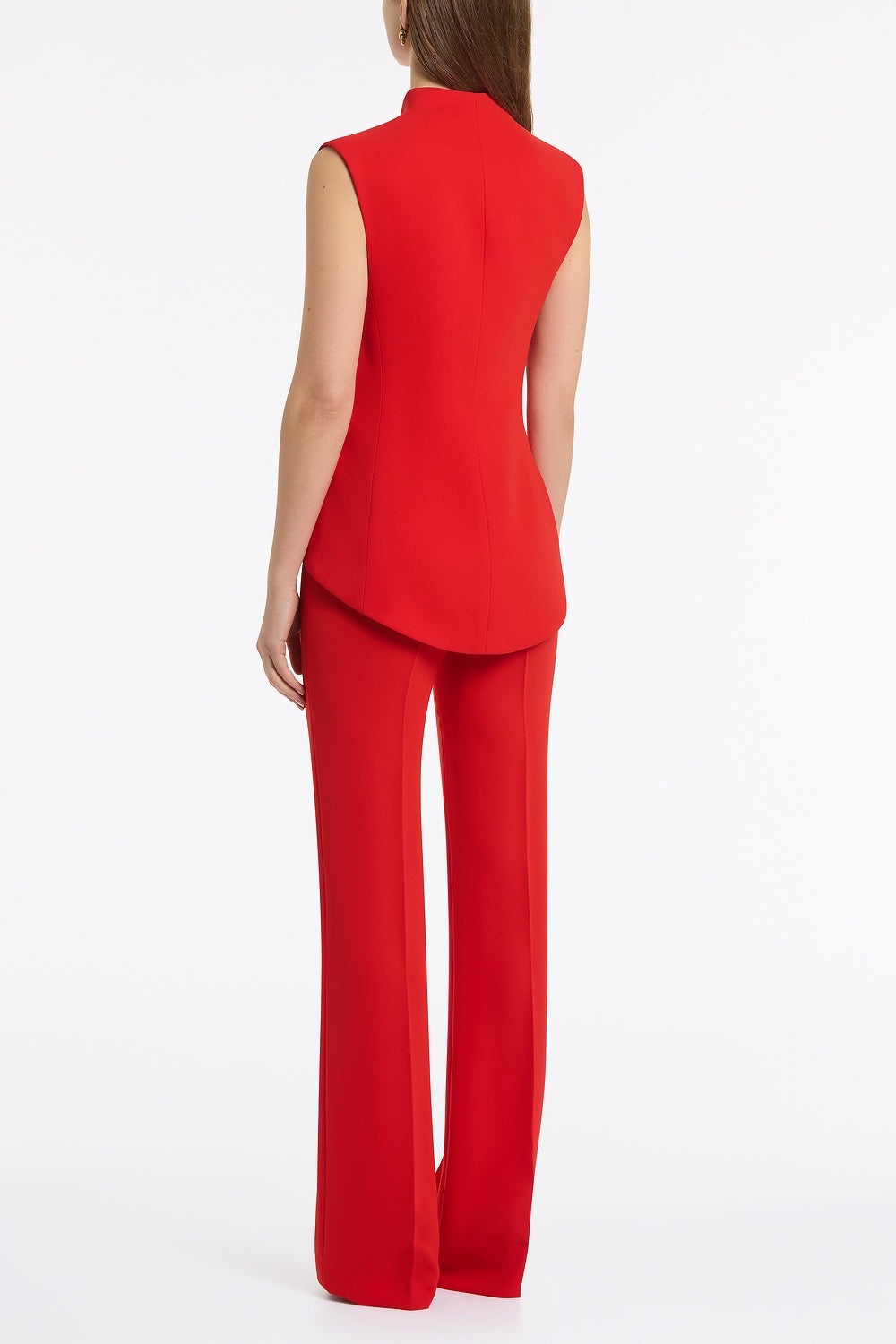 Carla Zampatti Crepe High Neck Fitted Bodice (Red)