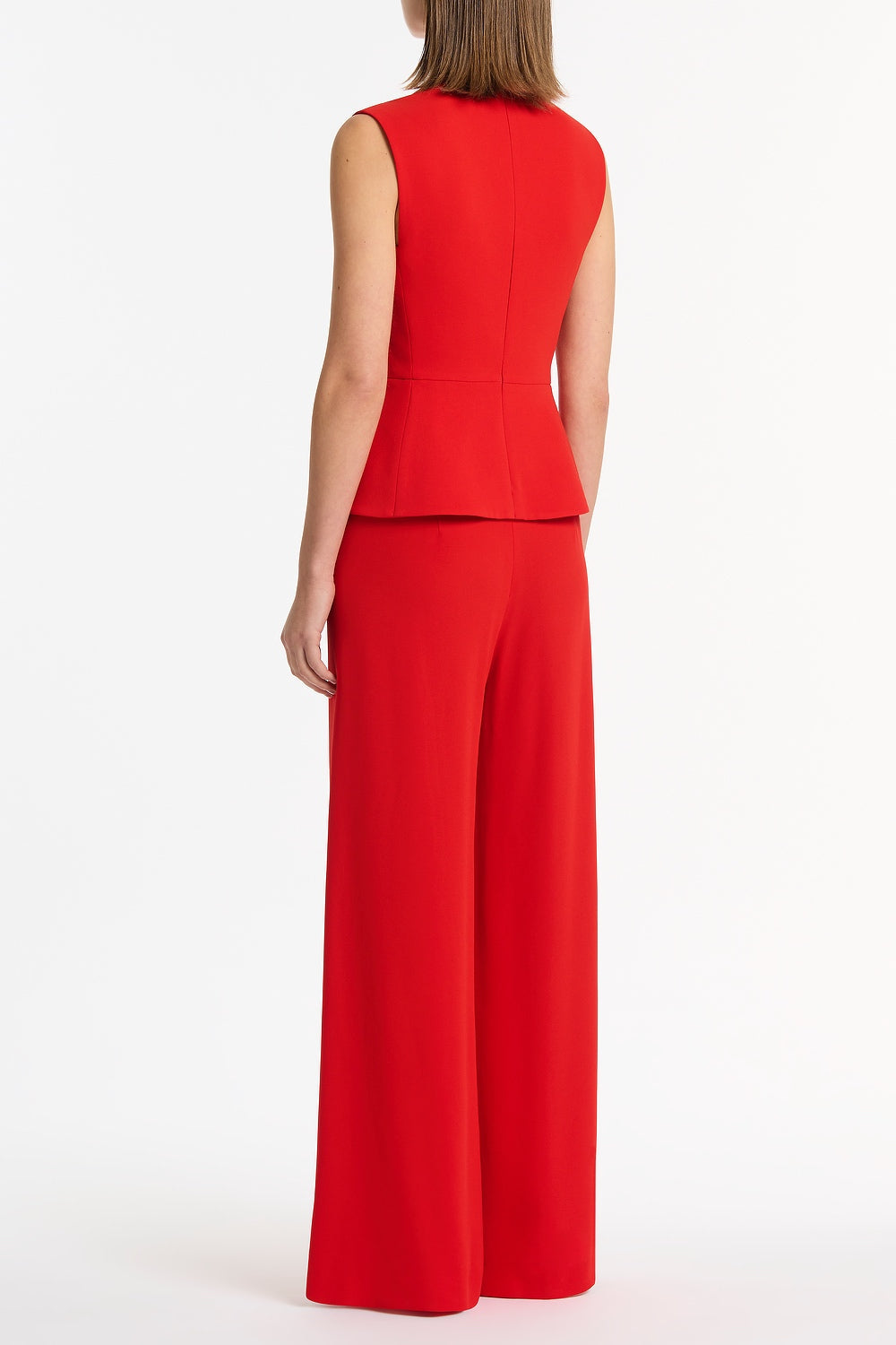 Carla Zampatti Crepe Peplum Top (Red)