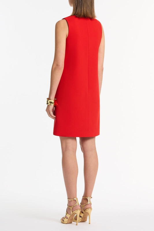 Carla Zampatti Crepe Scoop Neck Shift Dress (Red)