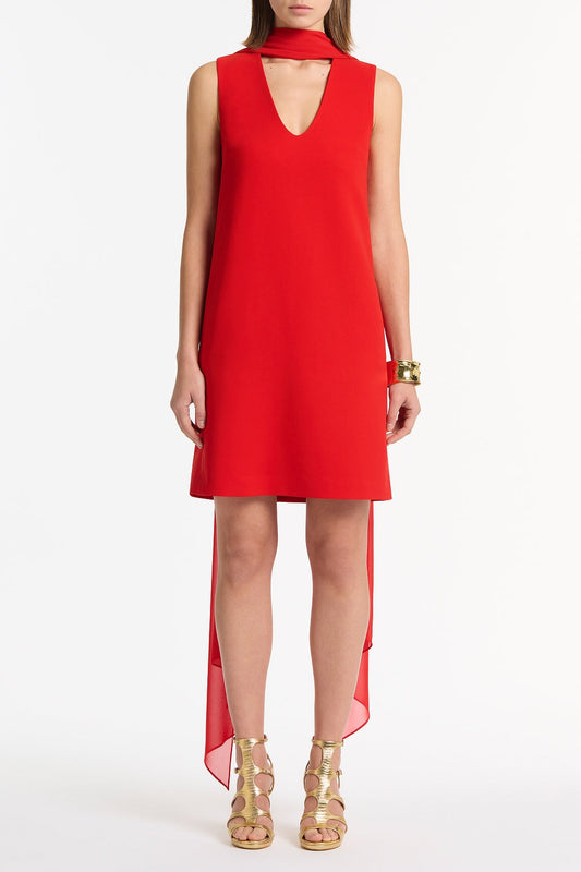 Image of Accessories. Product name - Red Georgette Scarf in Red colour by brand - Carla Zampatti