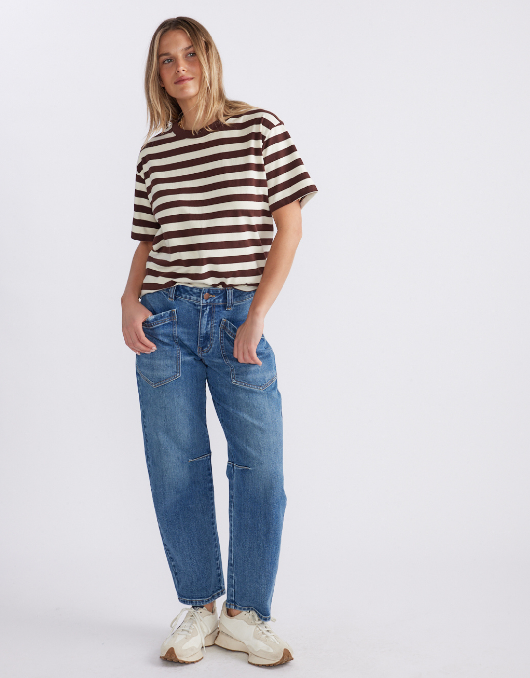 White & Co. Relaxed Tee (Chocolate/Ecru)