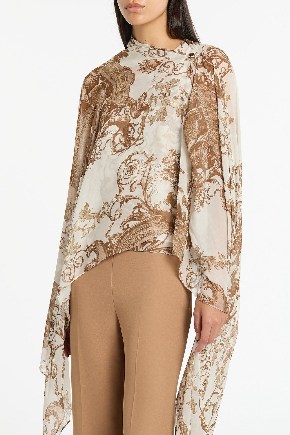 Carla Zampatti Renaissance Georgette Cascata Wrap (Natural)