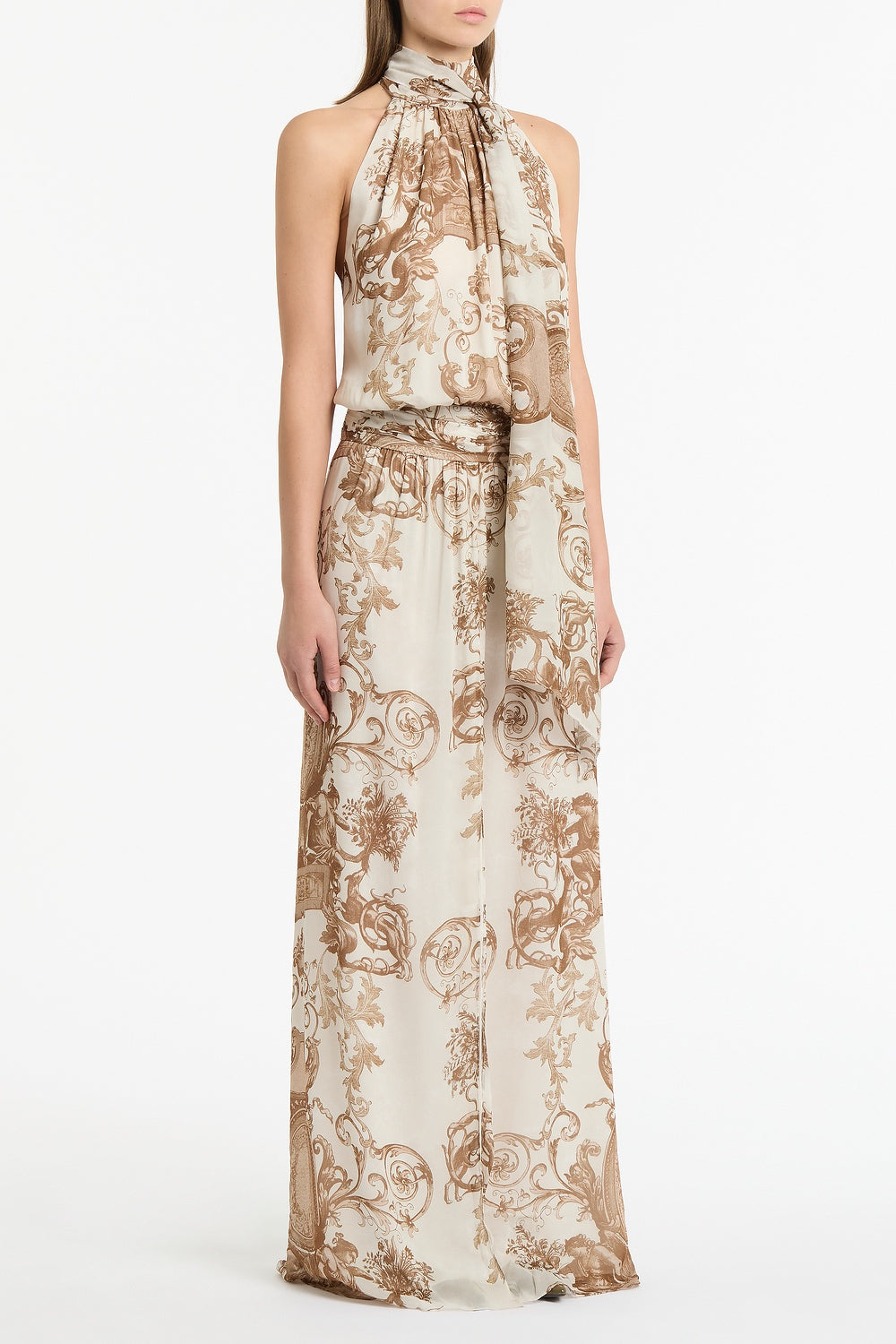 Carla Zampatti Renaissance Georgette Halter Dress (Natural)