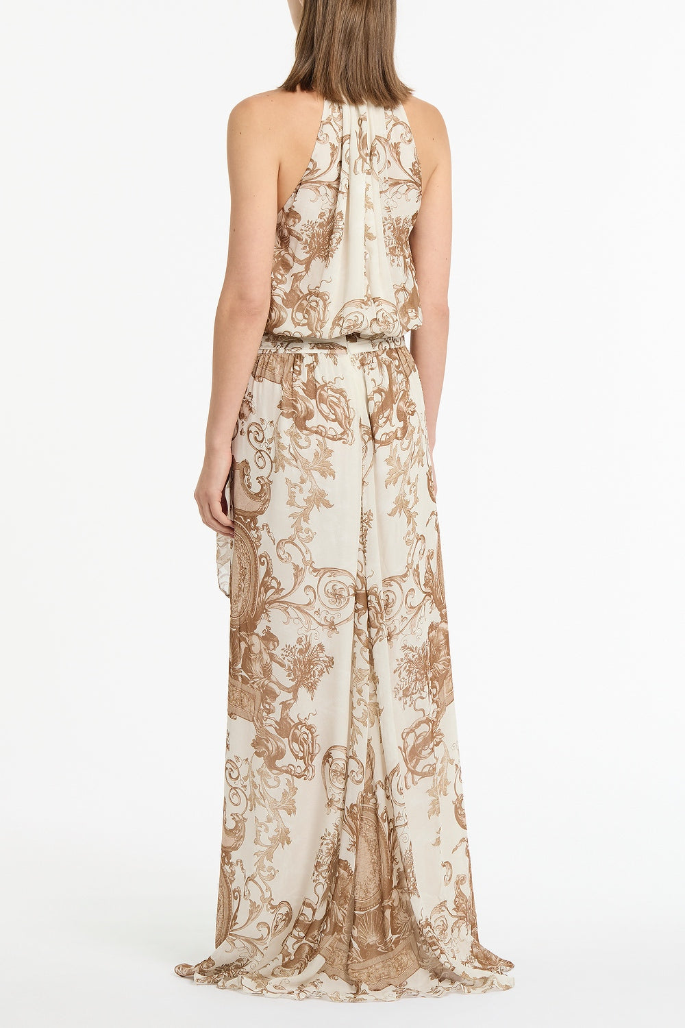 Carla Zampatti Renaissance Georgette Halter Dress (Natural)