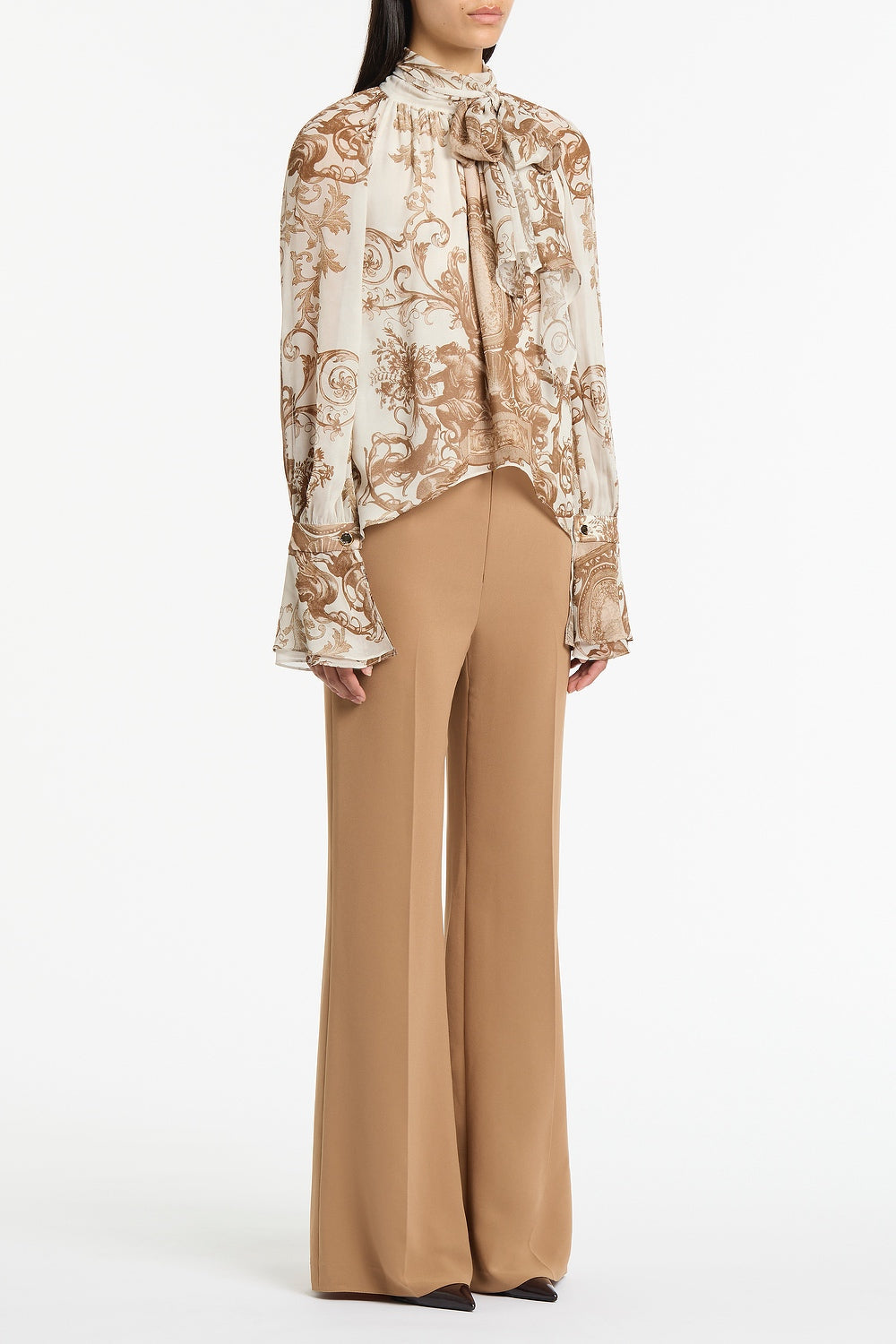Carla Zampatti Renaissance Georgette High Low Blouse (Natural)