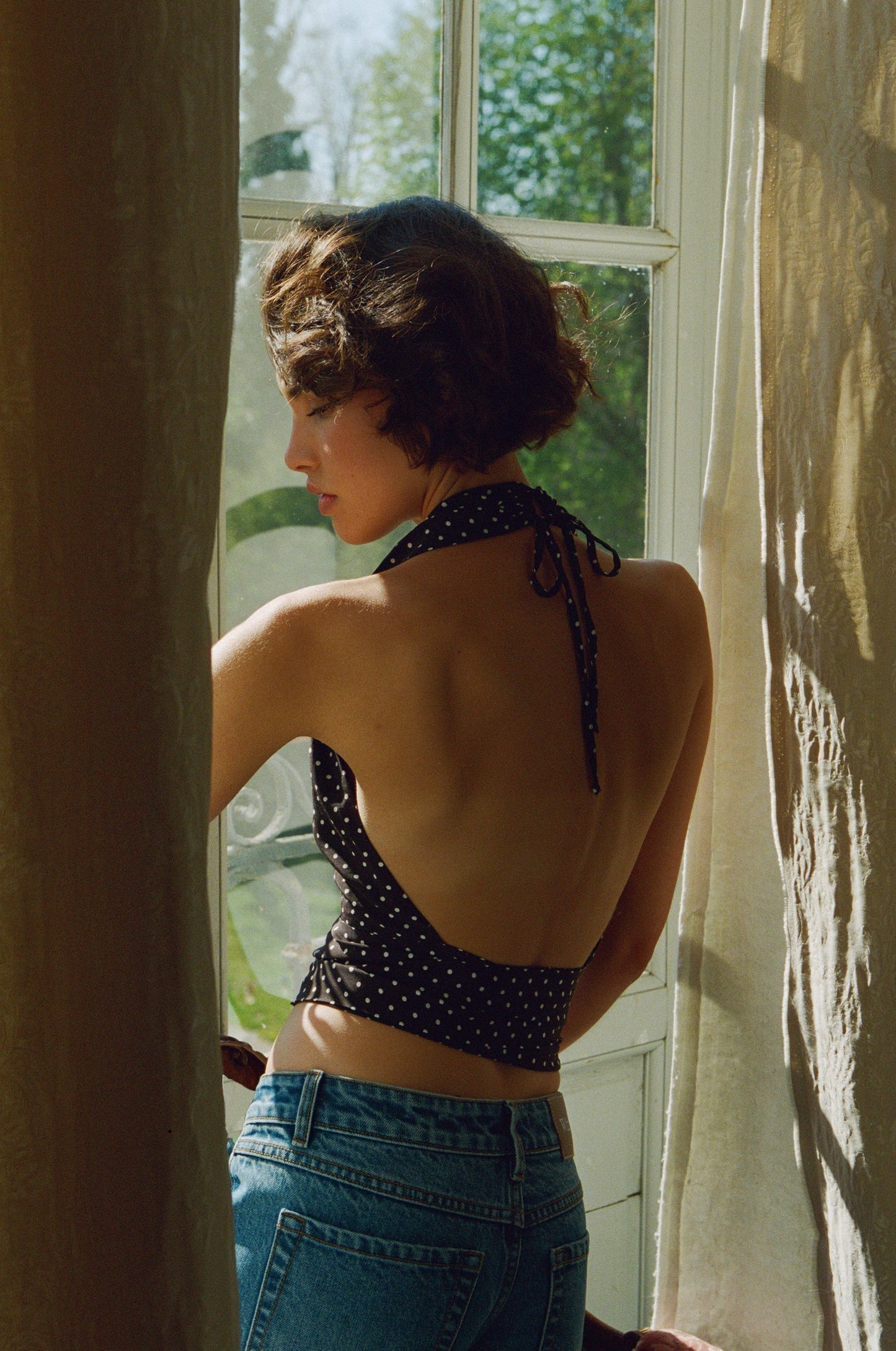 Rendezvous Top (Black Polka Dot)