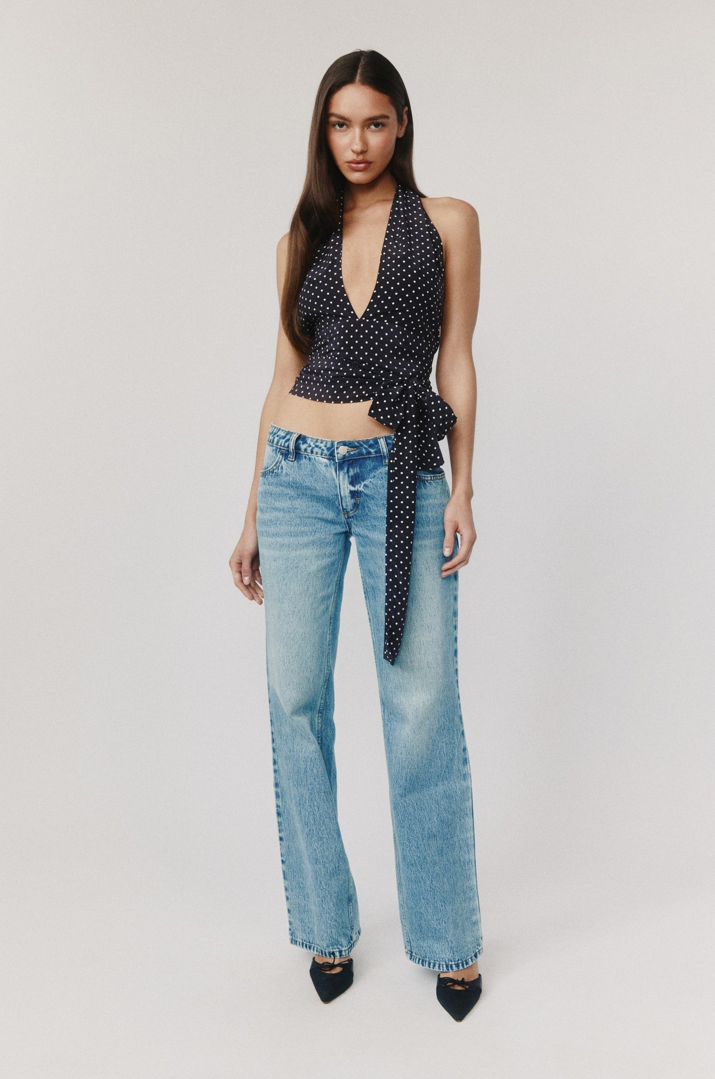 Rendezvous Top (Black Polka Dot)