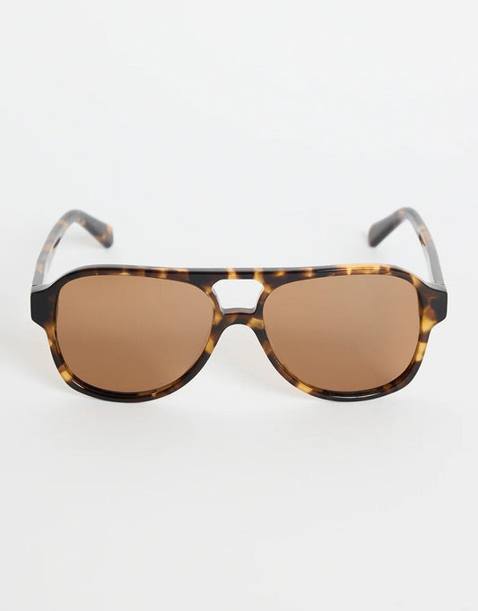 Image of Sunglasses. Product name - Cannes Aviator Sunglasses Tort in Tort colour by brand - Re:Union The Label