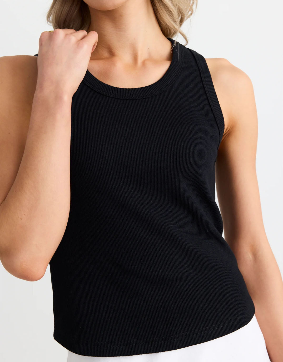 Cobble Rib Cutaway Tank - (Black)
