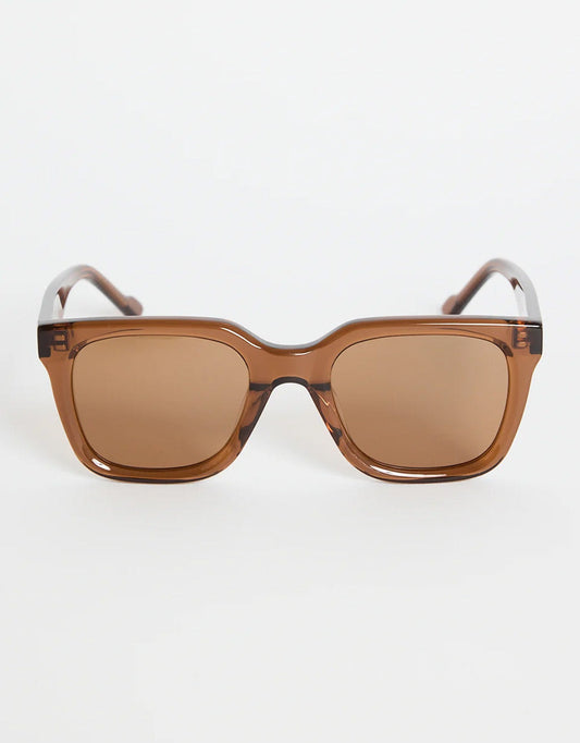 Image of Sunglasses. Product name - Napoli Rounded Sunglasses Espresso in Espresso colour by brand - Re:Union The Label