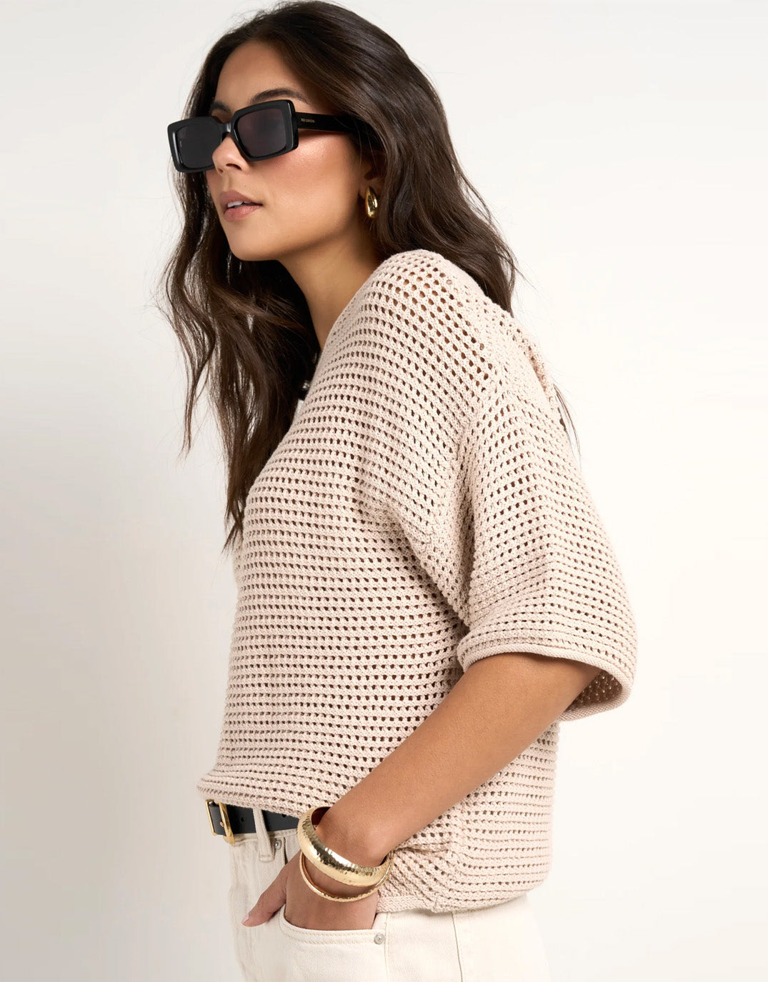 Re:Union The Label Sunrise Crochet Knit Top (String)