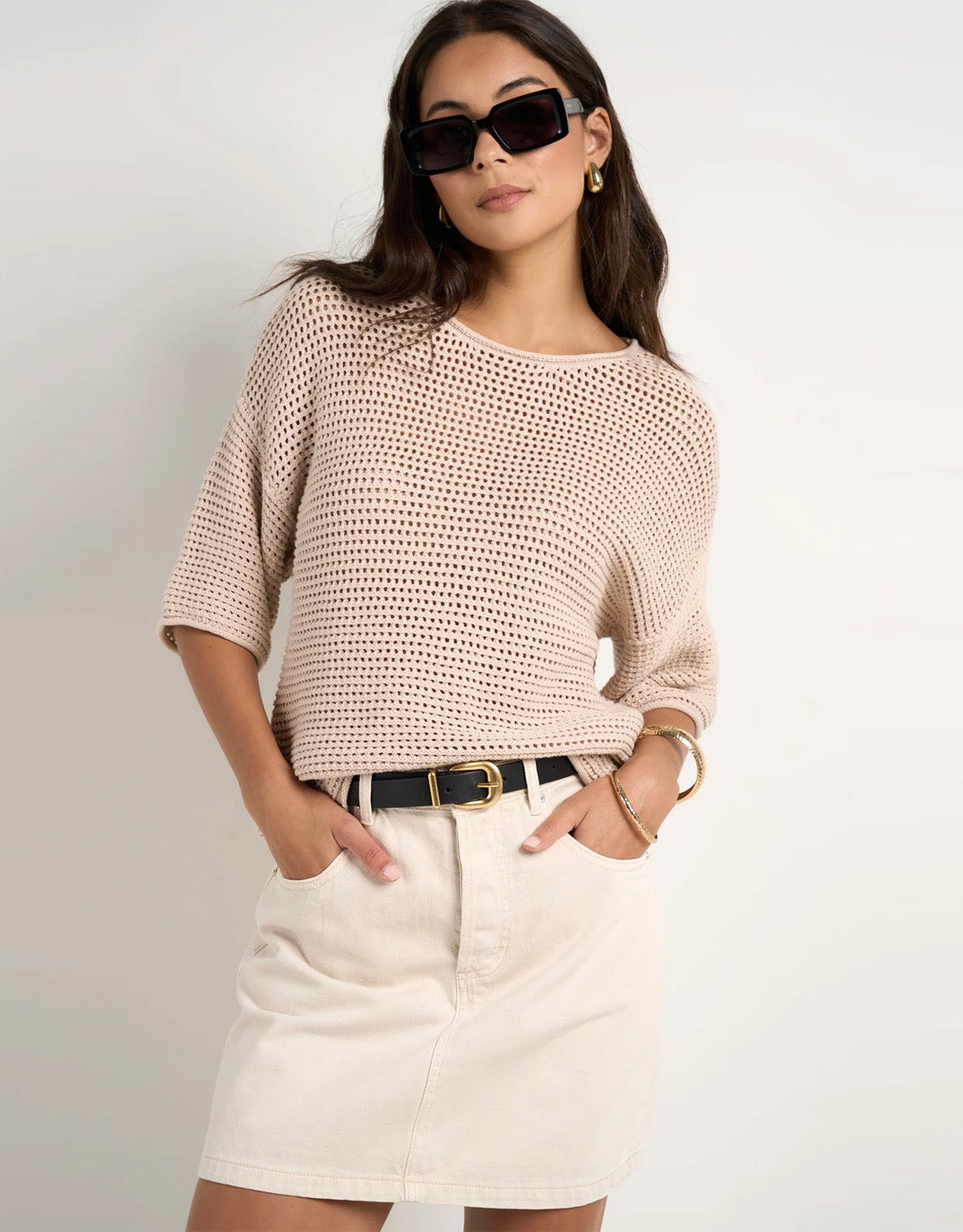 Re:Union The Label Sunrise Crochet Knit Top (String)